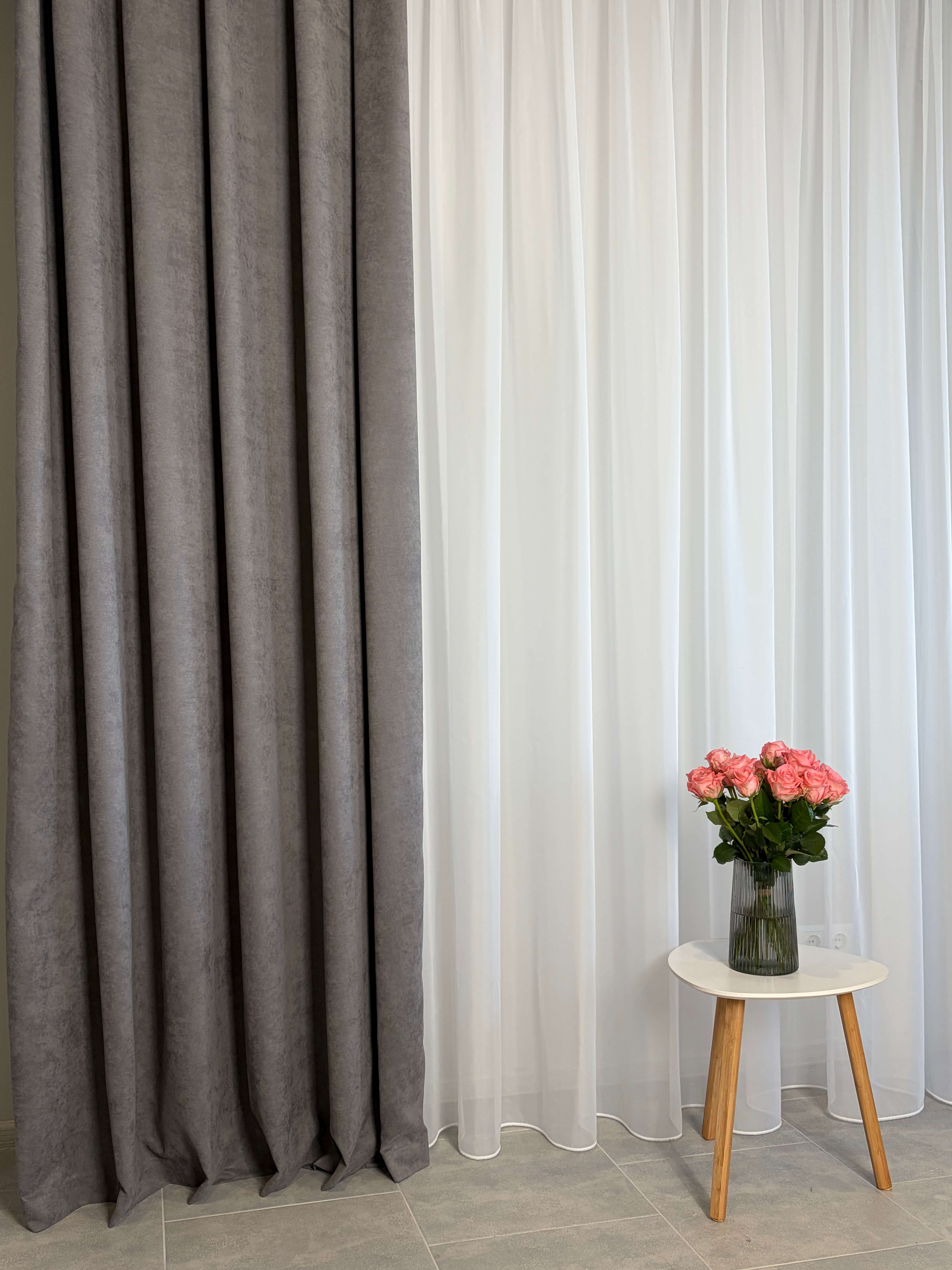 Штори "Мікровелюр" - Темно-сірий