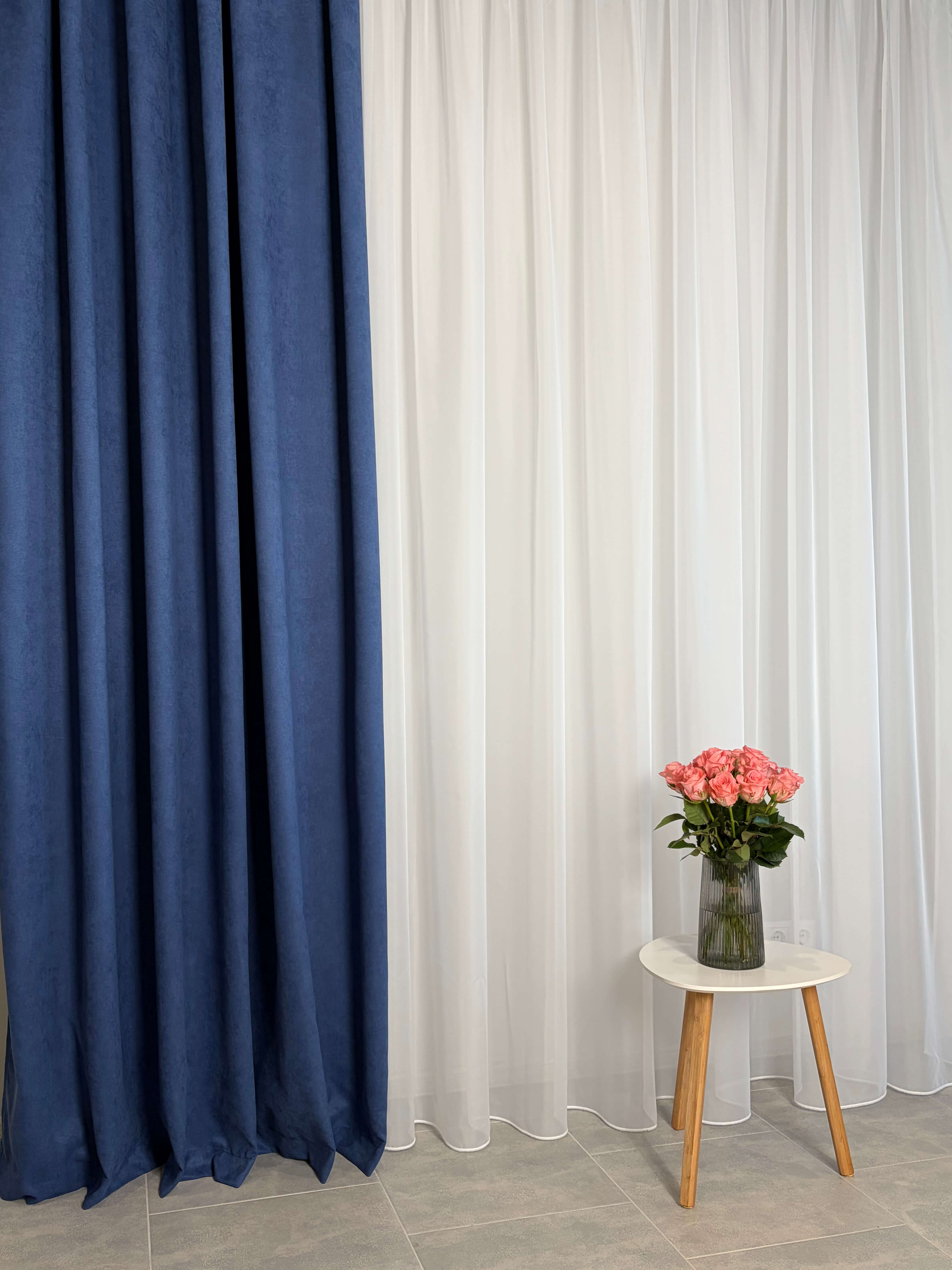 Штори "Мікровелюр" - Індиго