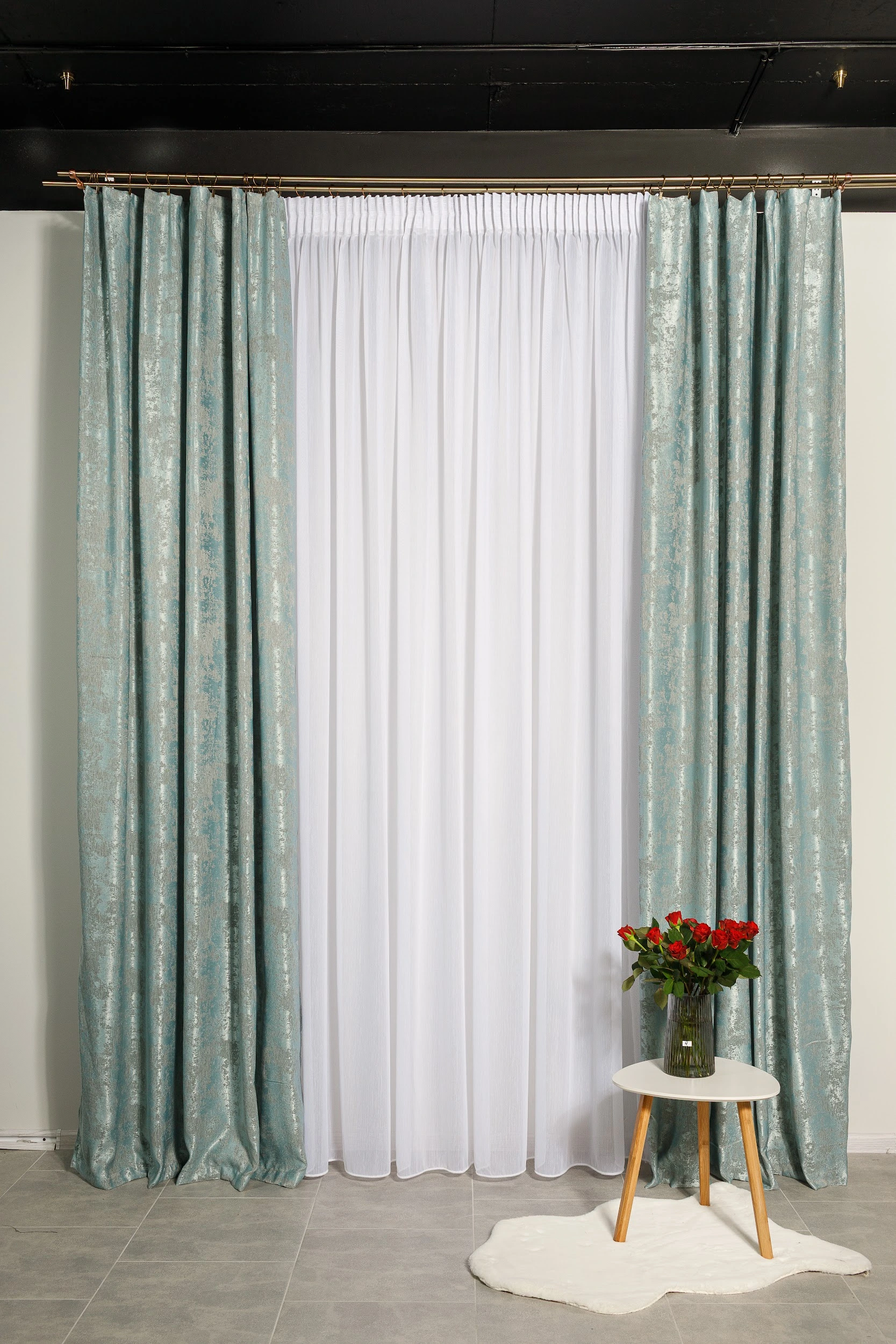 Штори "Мармур" - блакитний