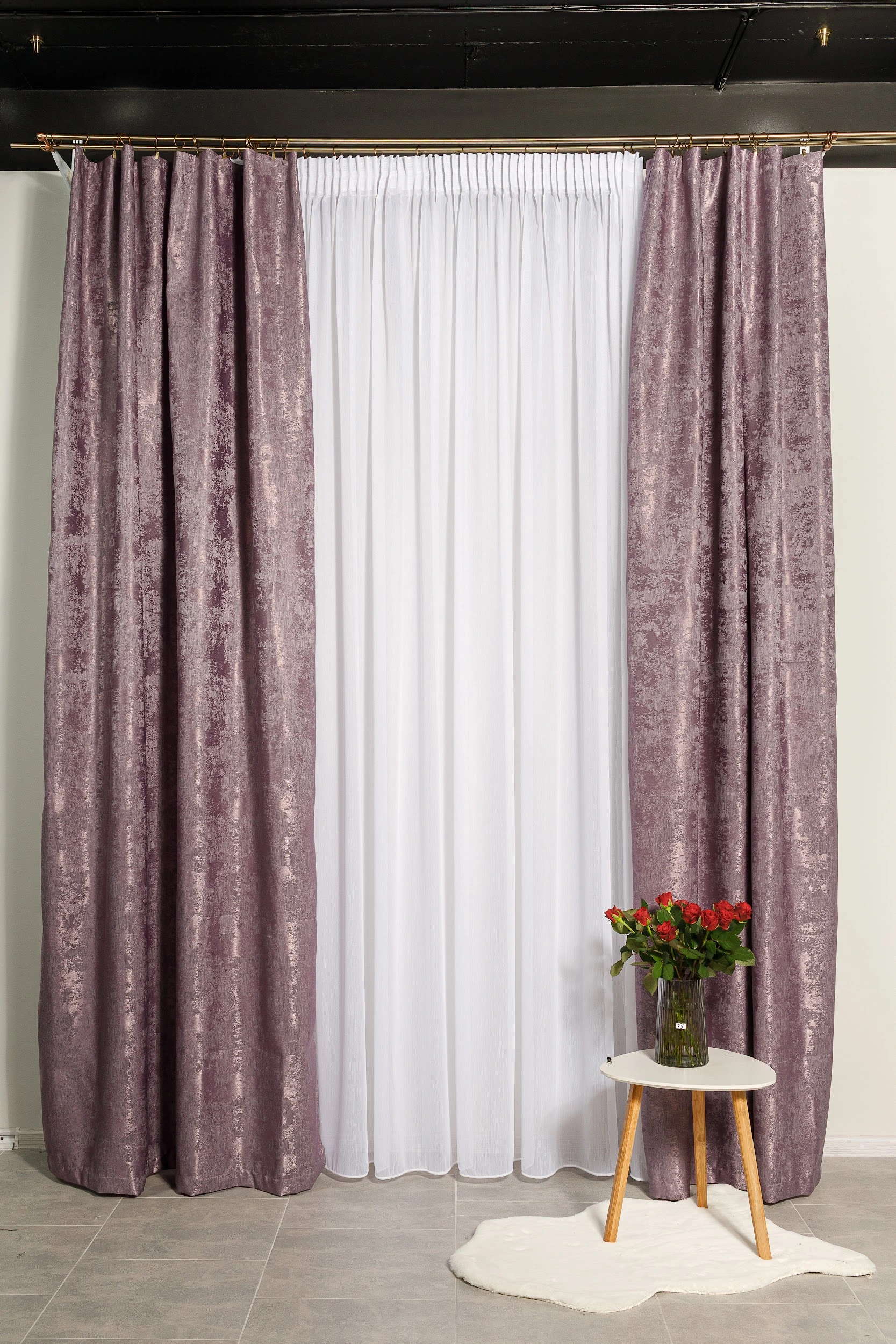 Штори "Мармур" - лаванда