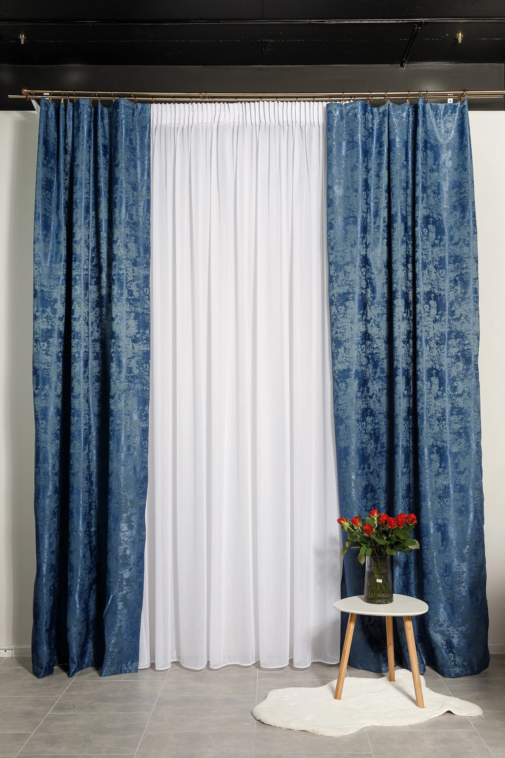 Штори "Мармур" - морська хвиля