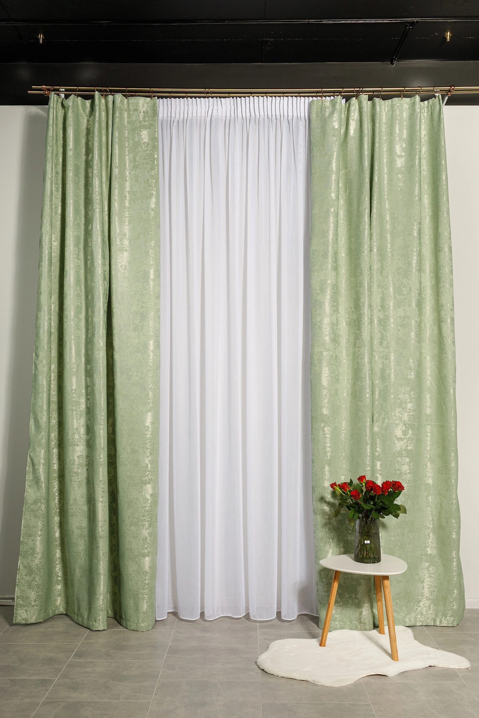 Штори "Мармур" - травʼяний світлий